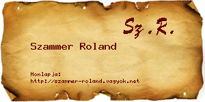 Szammer Roland névjegykártya
