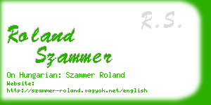 roland szammer business card